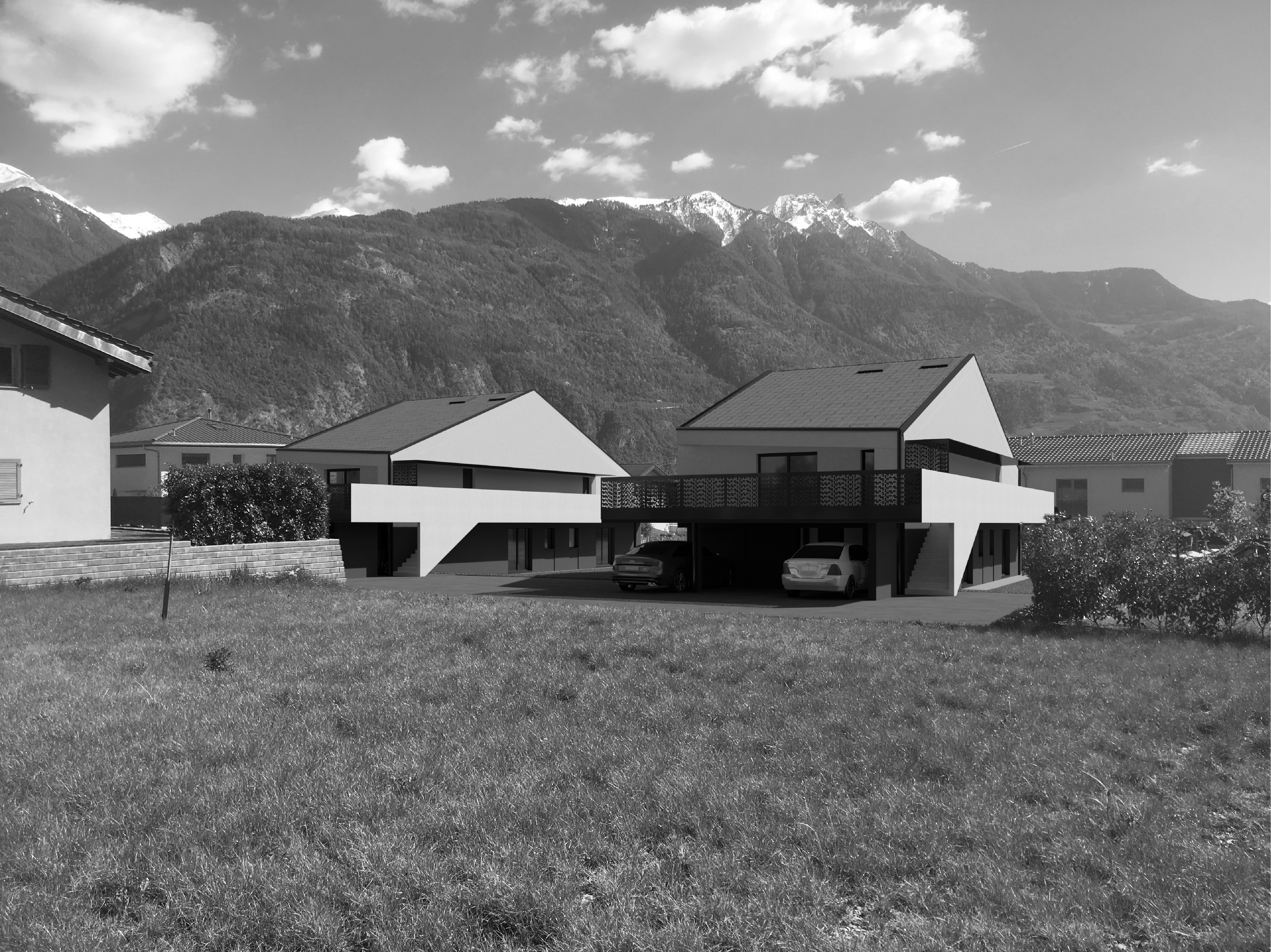 2 blocks of 3 apartments